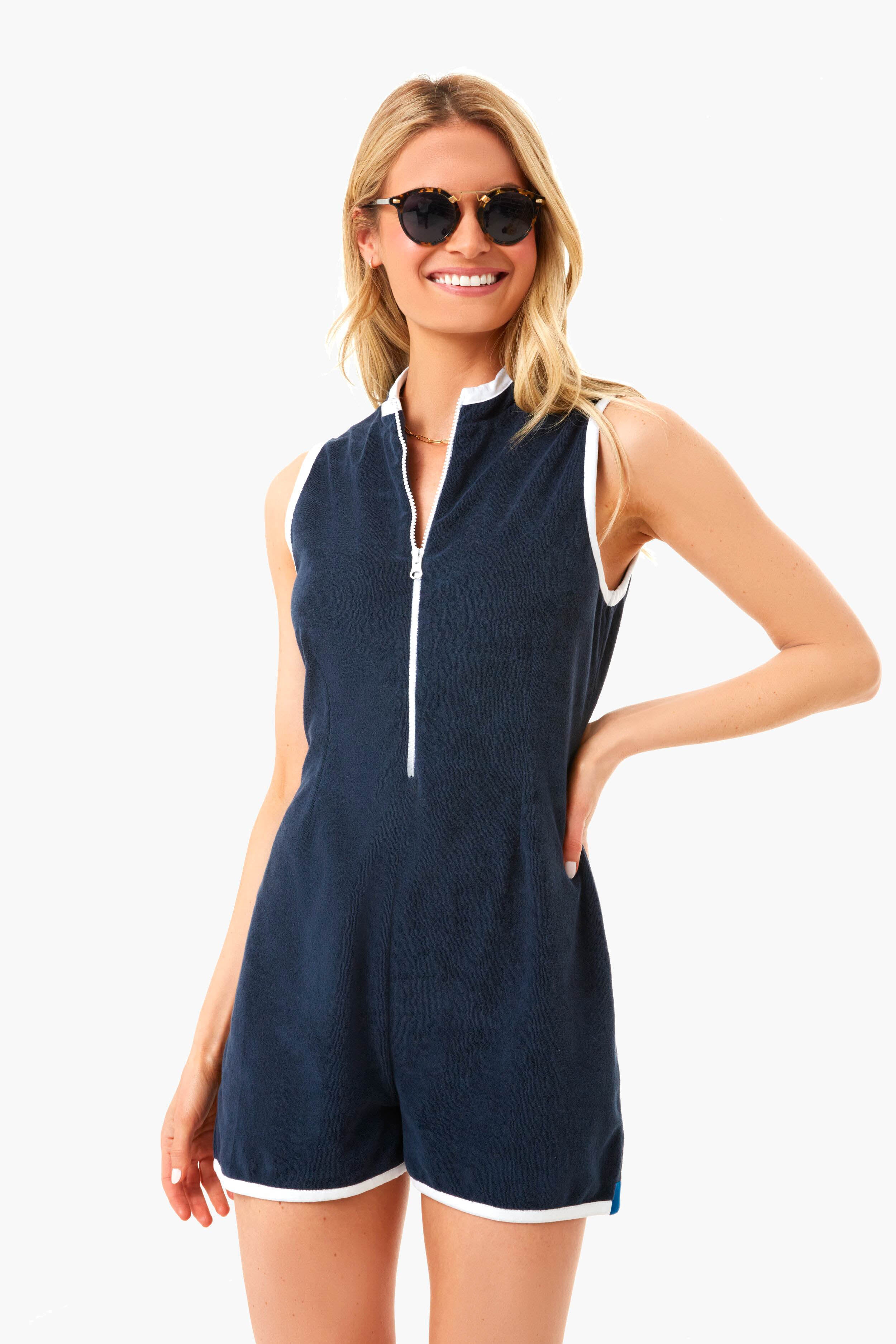 The Navy Serena Romper