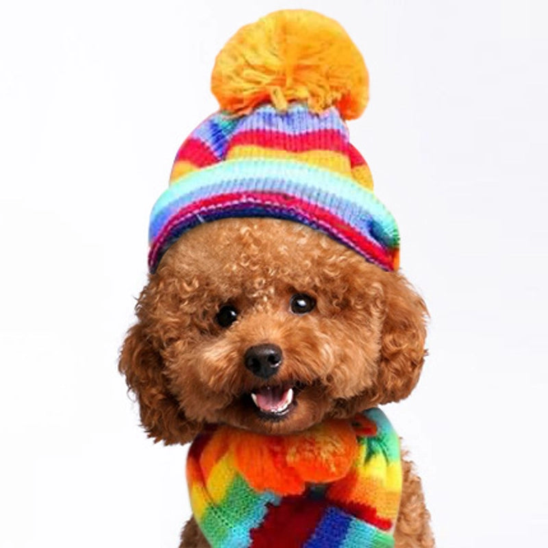 Pet Dog Hat Scarf Foot Cover Cat Dog Teddy Autumn And Winter Clothing Teddy Puppy Bomei Clothes Accessories
