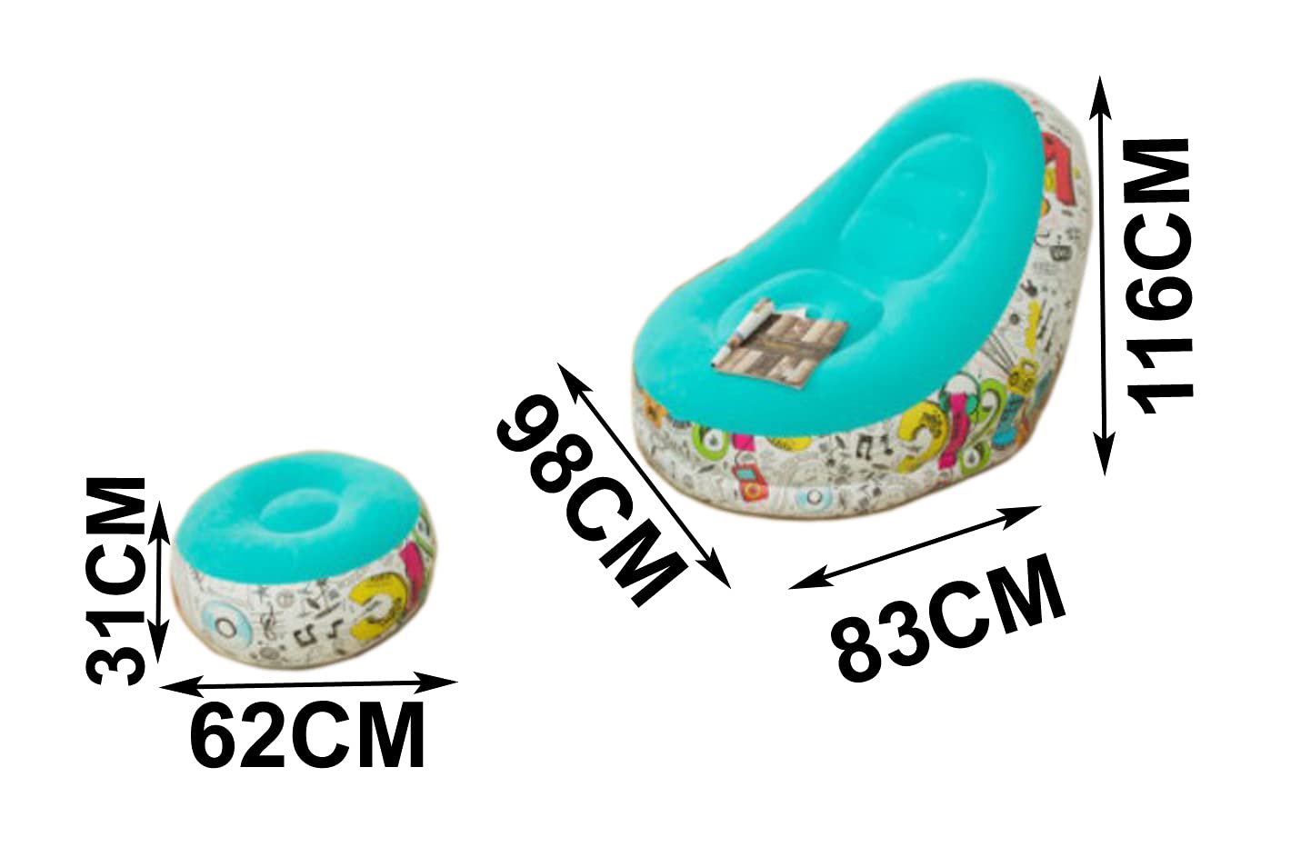 Inflatable Air Chair with Footstool Furniture. Air Chair With Foot Rest