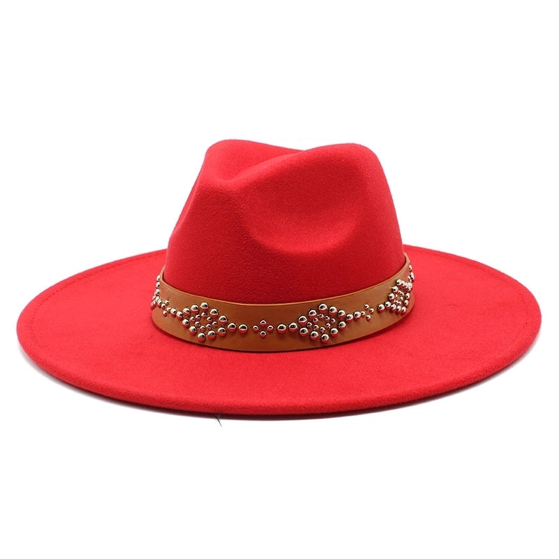 Autumn And Winter Wool Big Brim Jazz Hat Men's And Women's Fashion Casual 9.5cm Big Edge Jazz Hat Felt Hat
