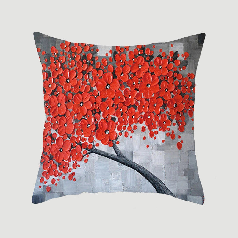 Modern Style Pastoral Letter Plant Linen Pillow Cases Couch & Sofa Decor