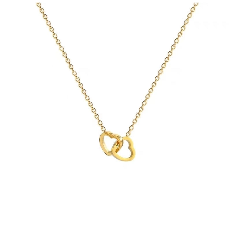 Elegant Minimalist Geometric Flower Bow Knot Titanium Steel Plating Pendant Necklace