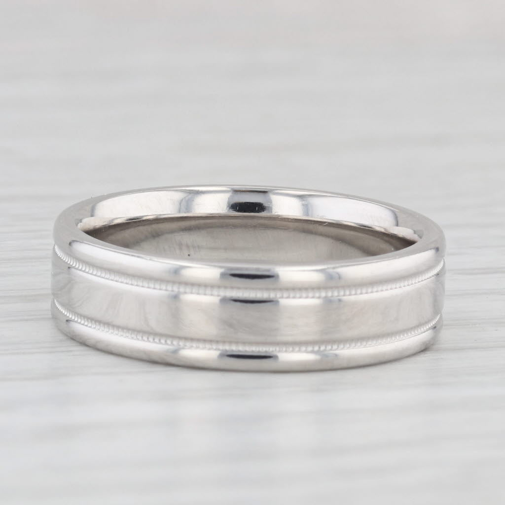 Scott Kay Men's Wedding Band 950 Platinum Ring Reeded Edge