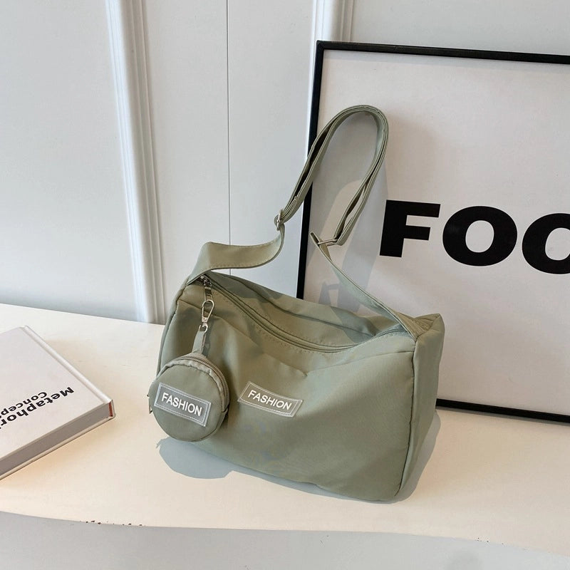 Women's Medium Oxford Cloth Solid Color Basic Classic Style Flip Cover Crossbody Bag