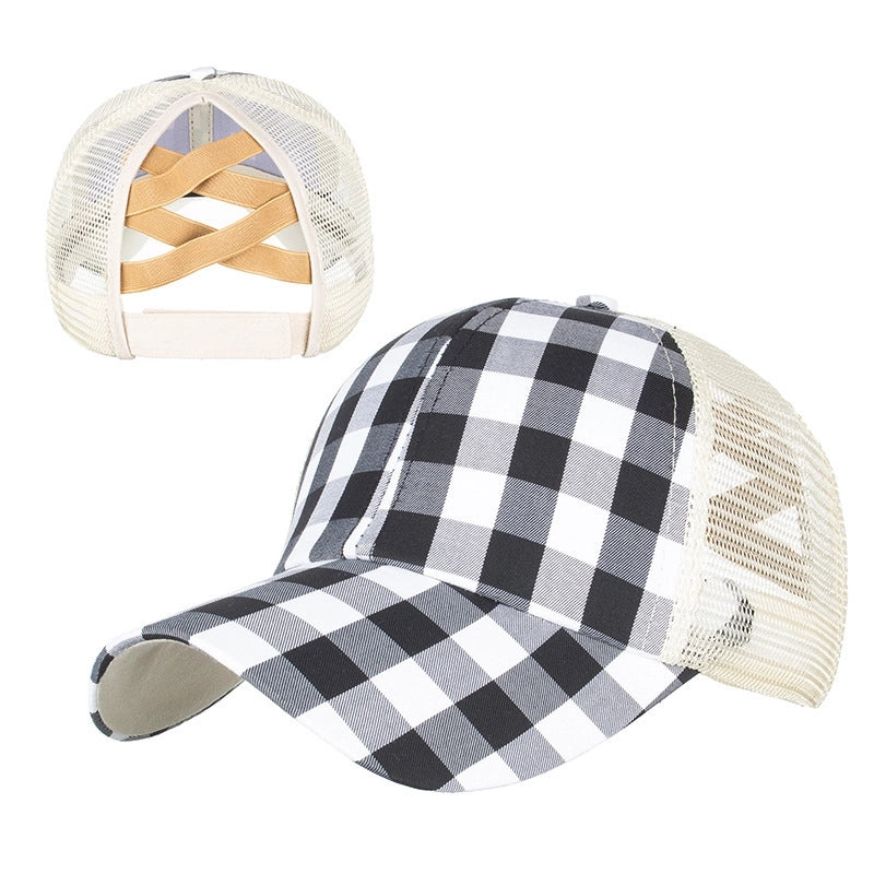 Women's Commute Color Block Patchwork Flat Eaves Baseball Cap
