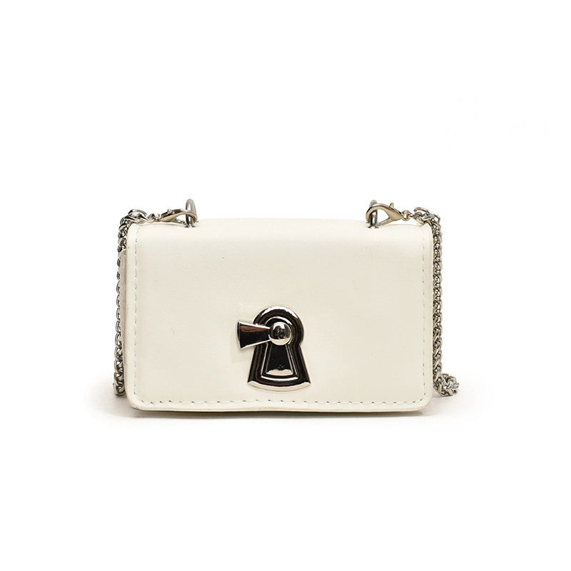 Women's Pu Leather Solid Color Vintage Style Classic Style Square Lock Clasp Crossbody Bag
