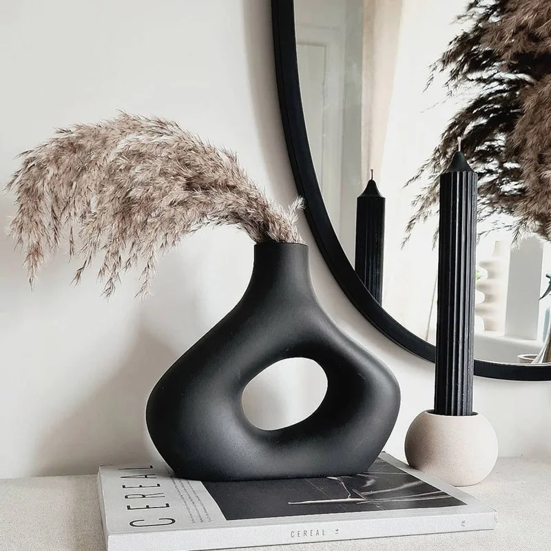 design nordic minimalist style black and white vase decoration desktop artistic ornament ceramic vases