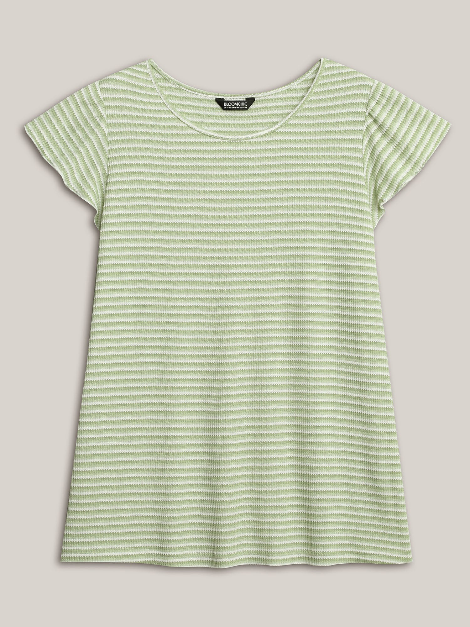 Striped Flutter Sleeve Knit Top