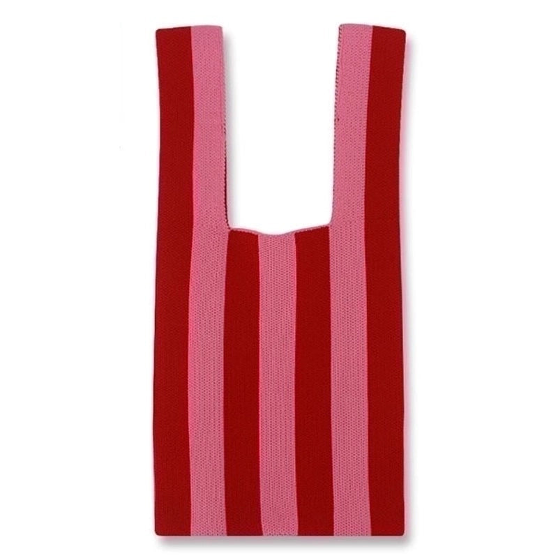 Women's Basic Stripe Polyester Shopping Bags