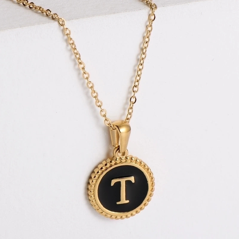 Fashion Letter 304 Stainless Steel No Inlaid 18K Gold Plated Plating Stainless Steel Necklaces