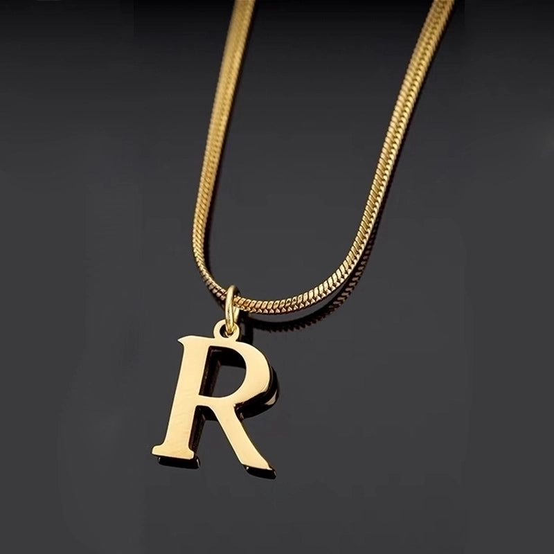 Minimalist Letter Titanium Steel Plating Necklace 1 Piece