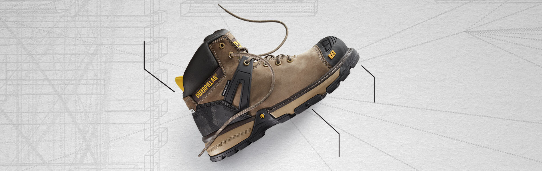 Botas de trabajo impermeables con punta de compuesto de carbono Excavator Superlite para hombre  - AL