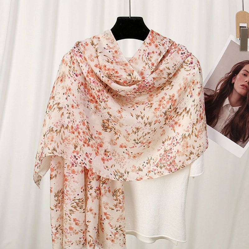 Women's Lady Ditsy Floral Polyester Silk Scarf