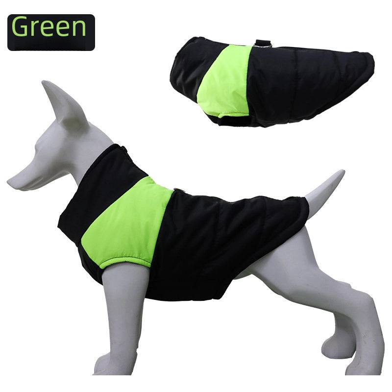 Thickened Autumn/winter Dog Clothes Pet Skiing Jacket Windproof Winter Cotton Vest Seasonal Assault Clothing
