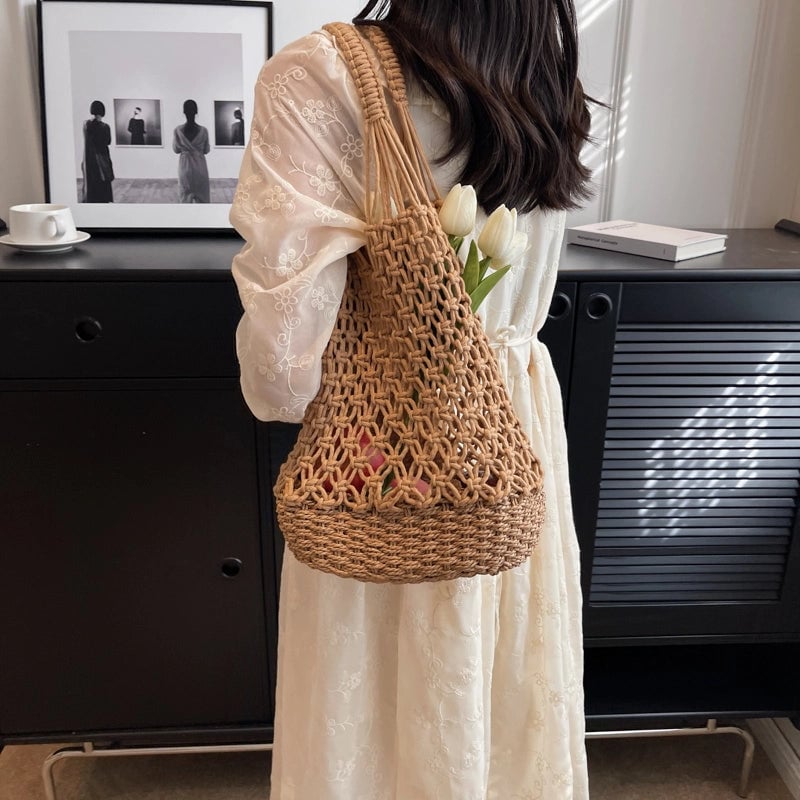 Women's All Seasons Straw Basic Shoulder Bag