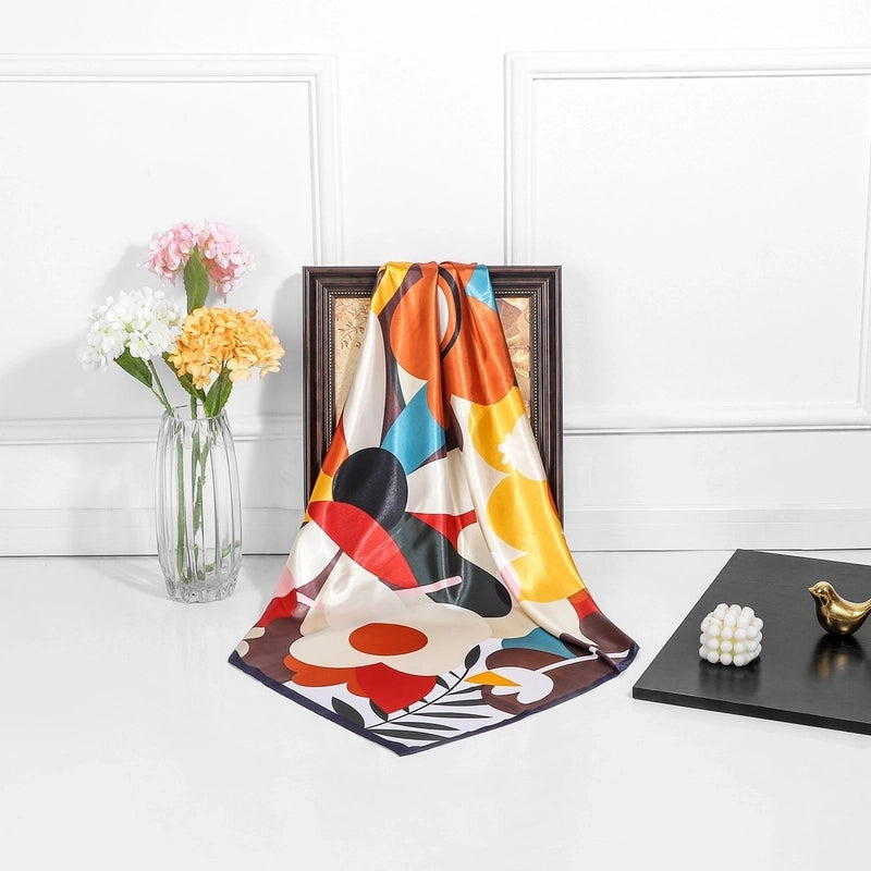 Women's Streetwear Printing Satin Silk Scarf