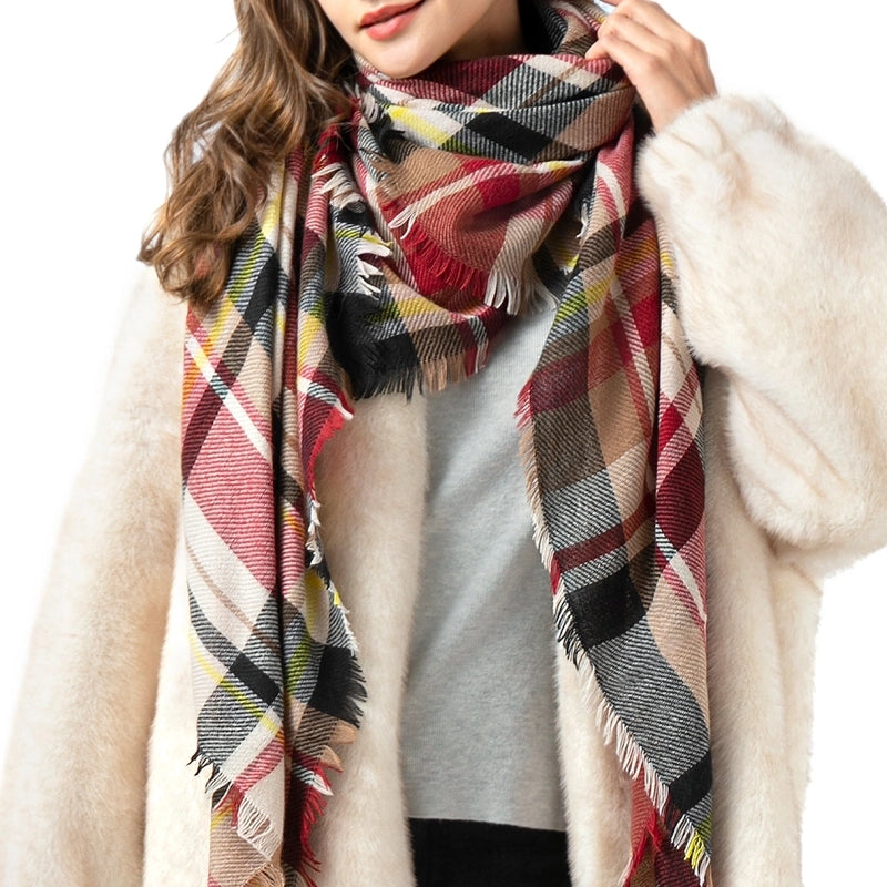 Women's Casual Minimalist Lattice Polyester Scarf