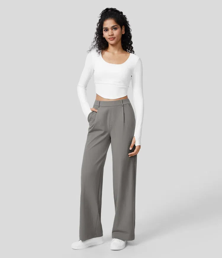 Quinn | High Waist Trousers with Side Pockets