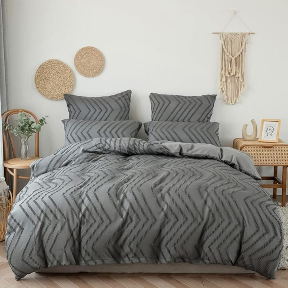 Chevron Plush Quilted Blanket | 3pcs Set