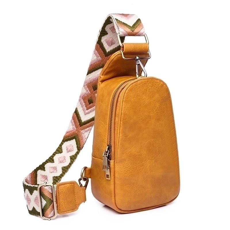 Vintage Style Fashion Color Block Pu Leather Water Repellent Waist Bags