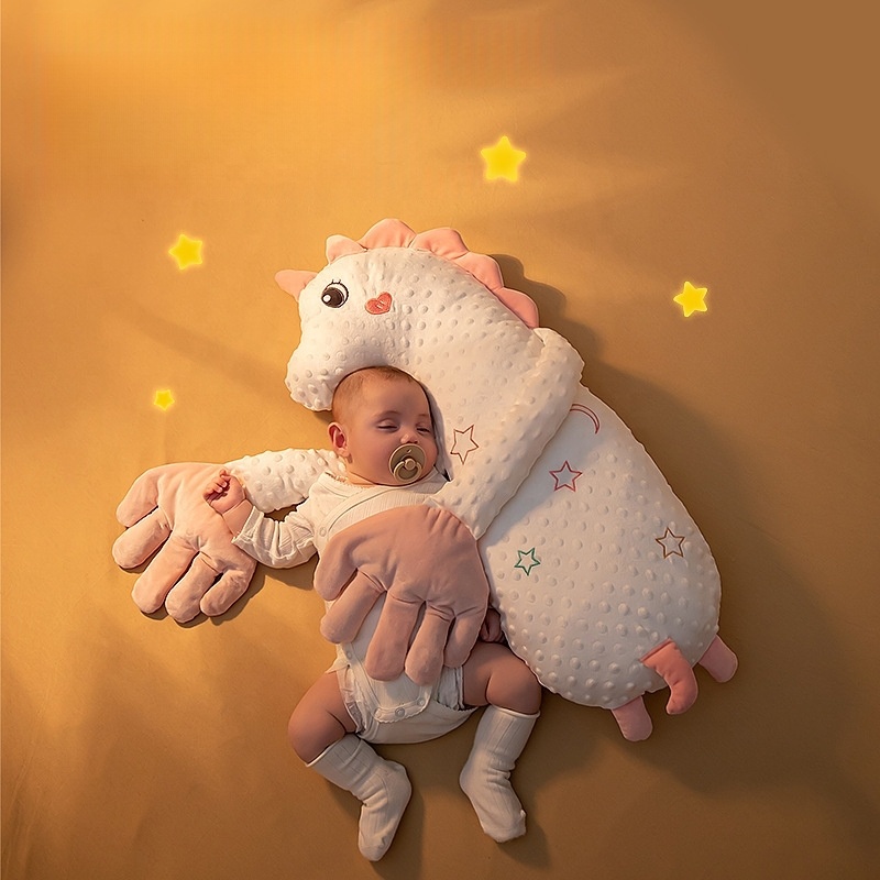 Newborn Baby Cute Unicorn Soothing Sleeping Accompany Pillow Electric Soothe Palm Dinosaur Stuffed Animal Plush Toys