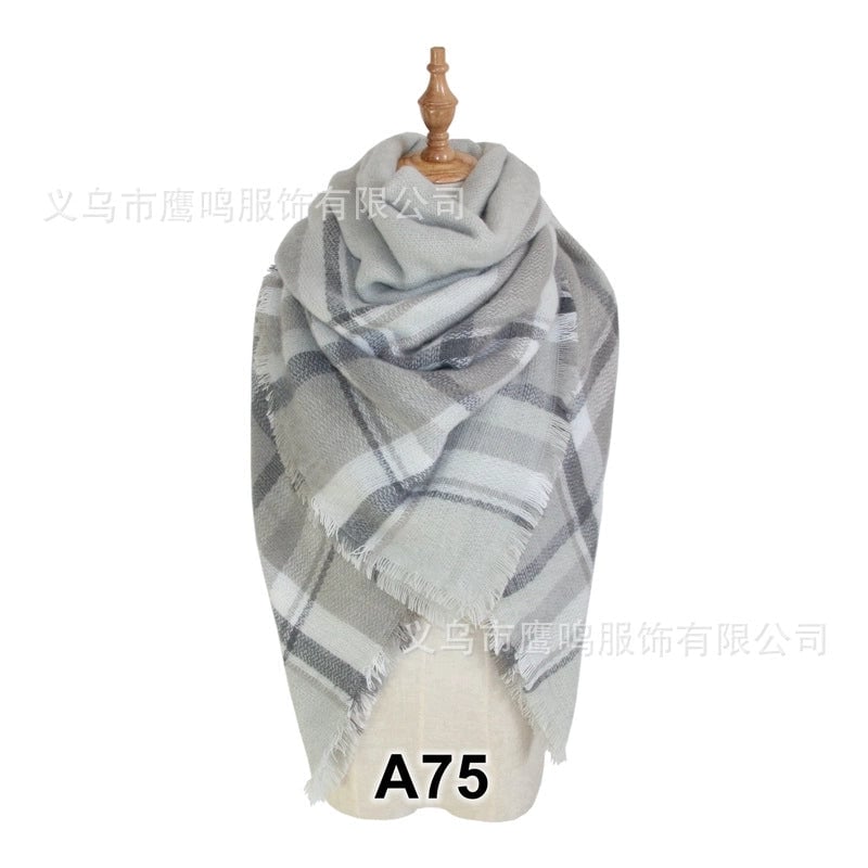 Autumn And Winter Plaid Square Extensive Warm Cashmere Scarf Women's Scarf