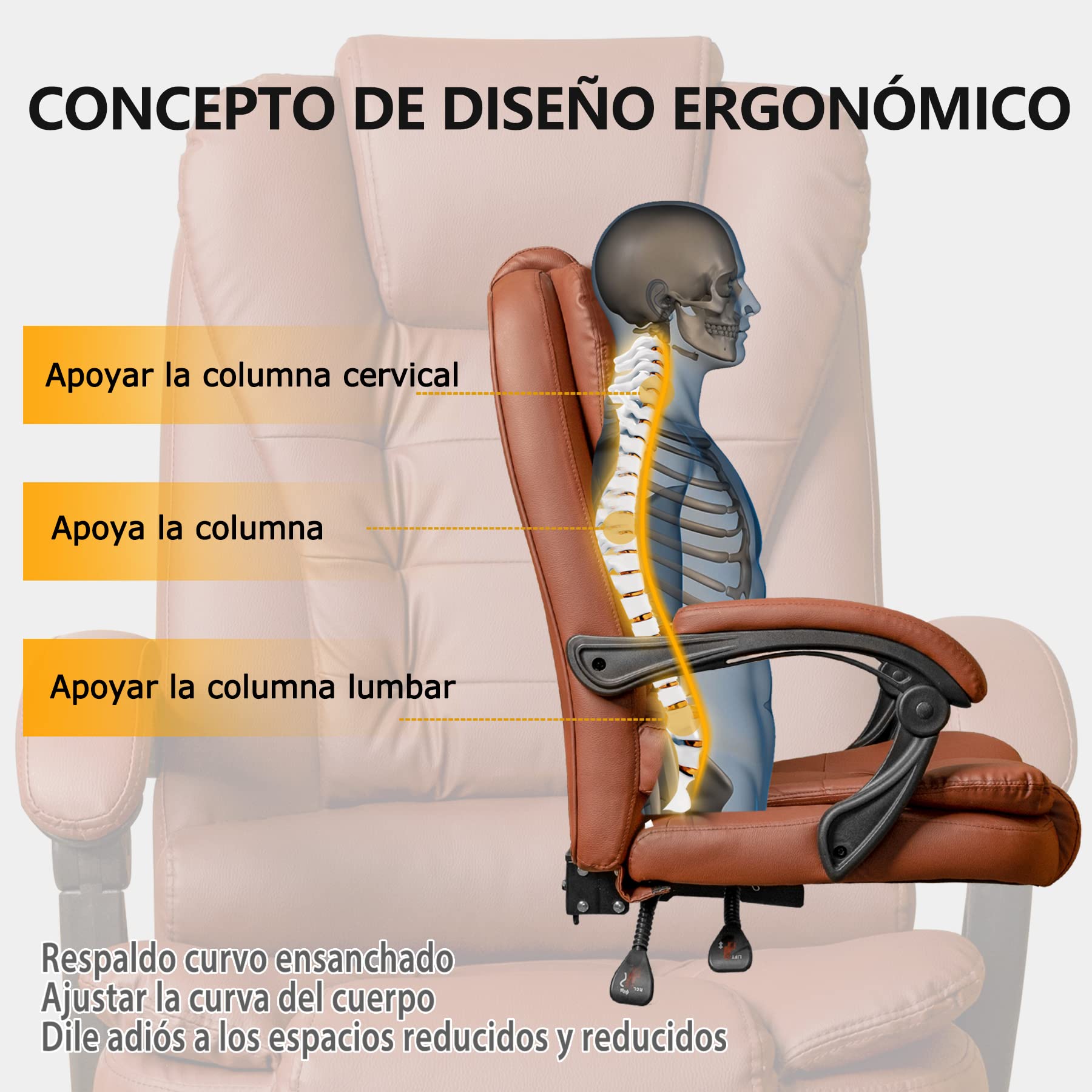 VSHINY Sillas de Oficina Ergonómicas,Silla de computadora,Silla Gamer,Silla de Ordenador,Cómodo sillón Giratorio de Oficina con cojín Acolchado