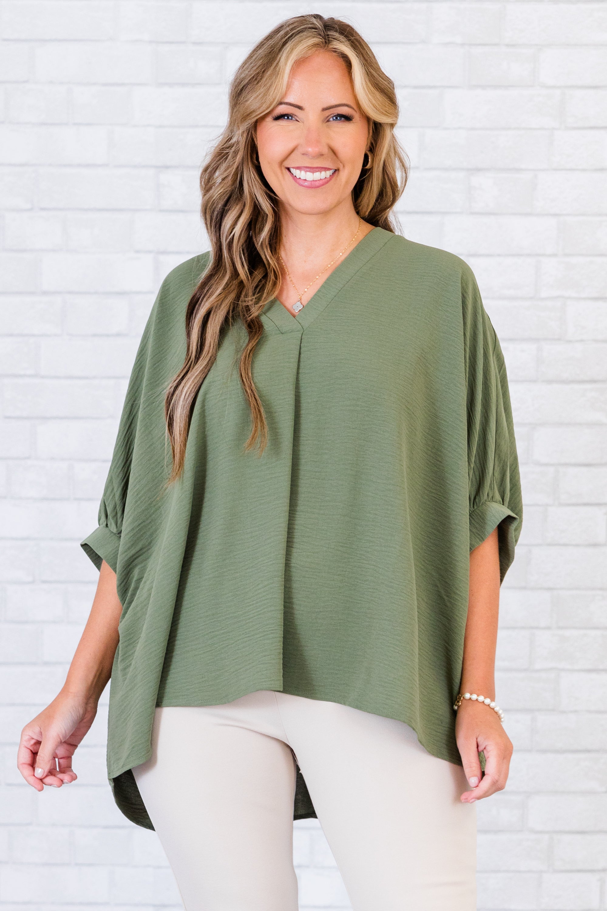 Meet Me After Midnight Top. Light Olive
