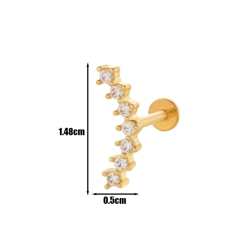 1 Piece Lip Rings Cool Style Pentagram Flower Butterfly 316L Stainless Steel  Copper Plating Inlay Zircon