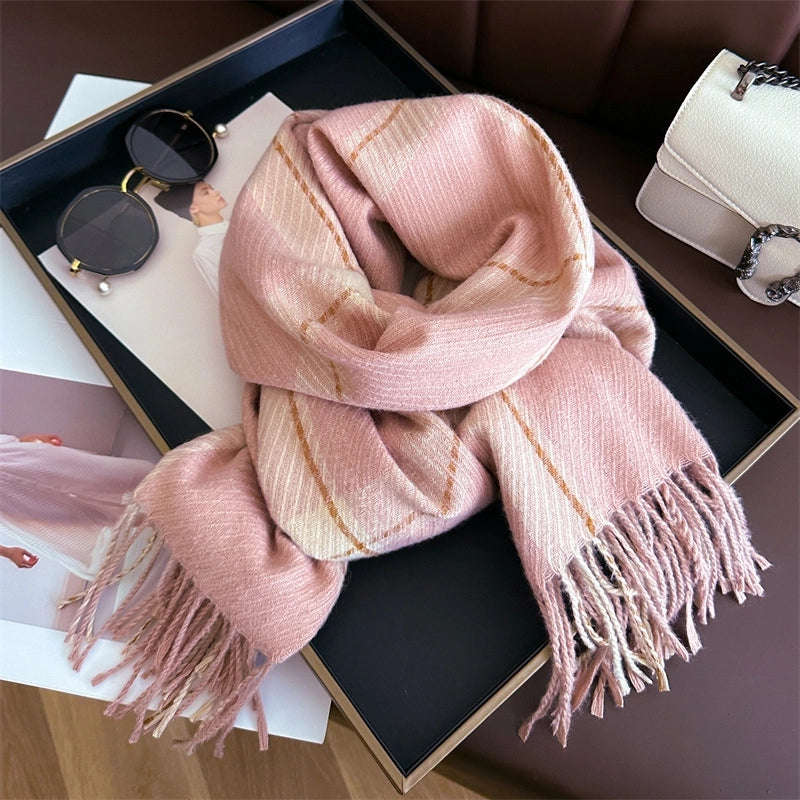 Unisex Business Basic Minimalist Tassel Imitation Cashmere Polyester Scarf