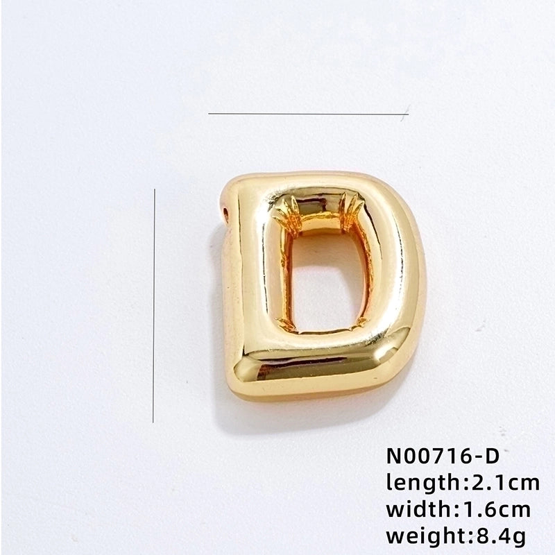 304 Stainless Steel Copper Gold Plated IG Style Minimalist Polishing Plating Letter Charms
