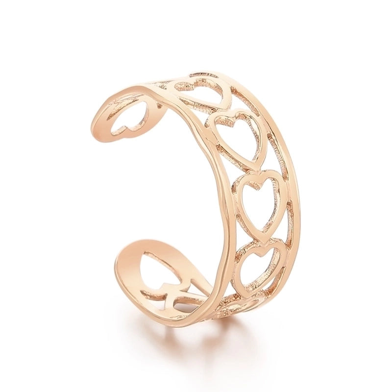 Minimalist Solid Color Titanium Steel 18K Gold Plated Polishing Open Rings