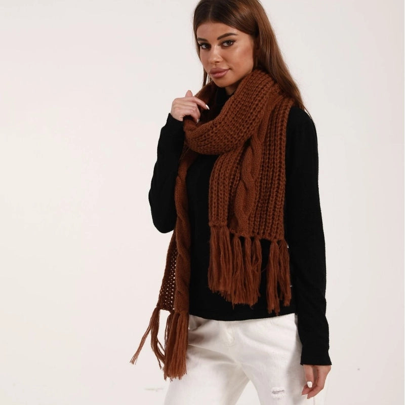 Women's Sweet Minimalist Solid Color Mohair Knitted Scarf
