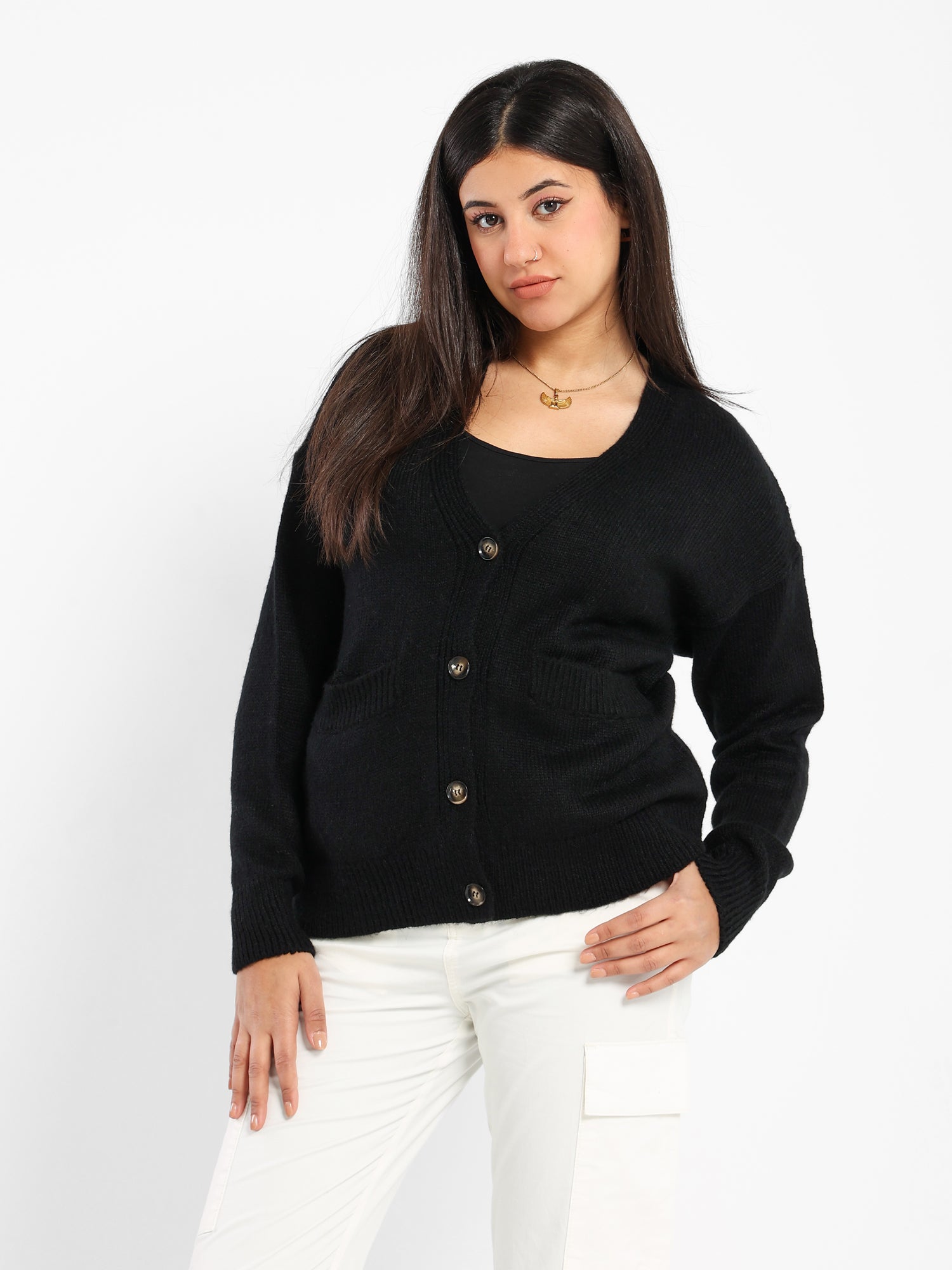 Basic Medium Length Solid Cardigan