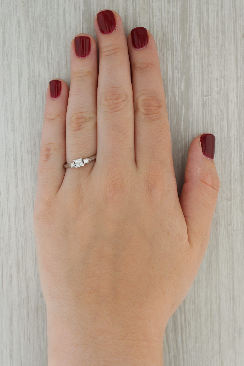 0.30ctw Princess Diamond Engagement Ring 10k White Gold Size 8.5