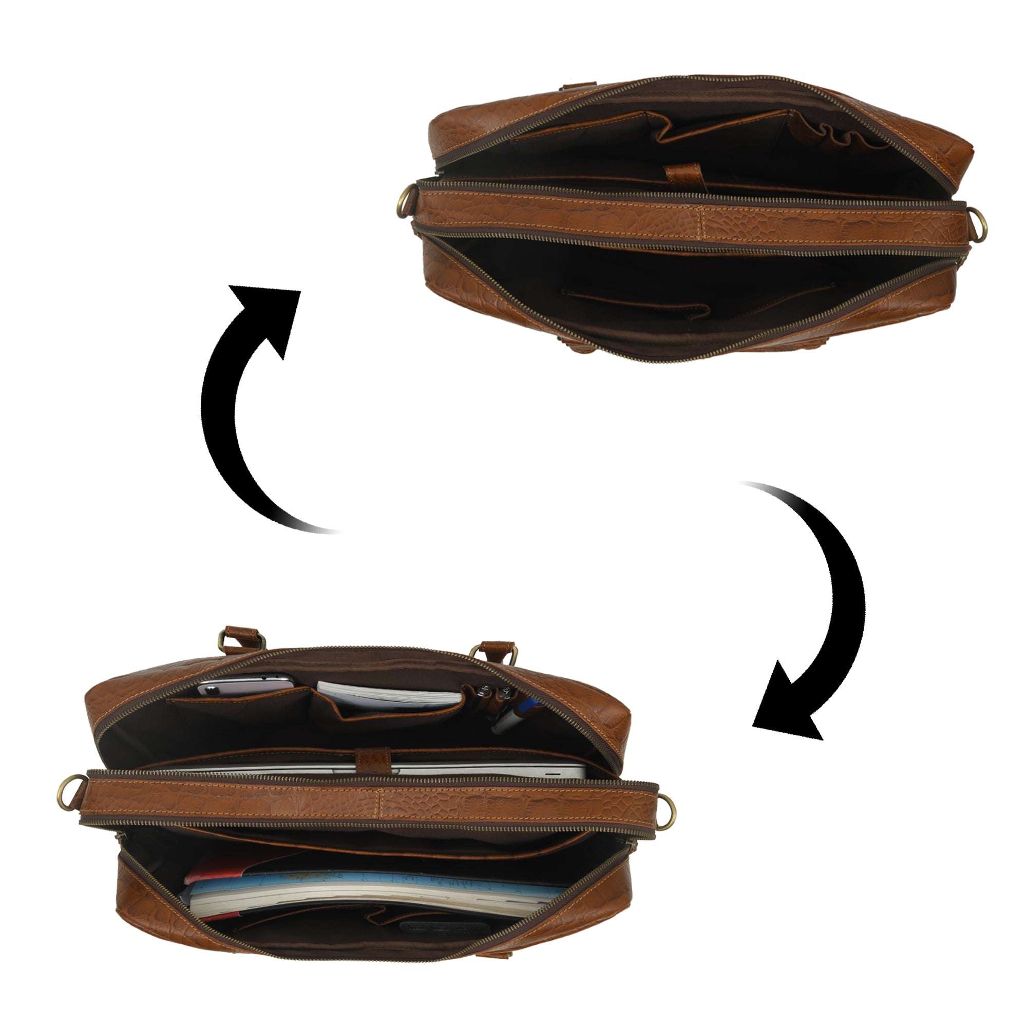 Premium Buffalo Leather Laptop Office Briefcase