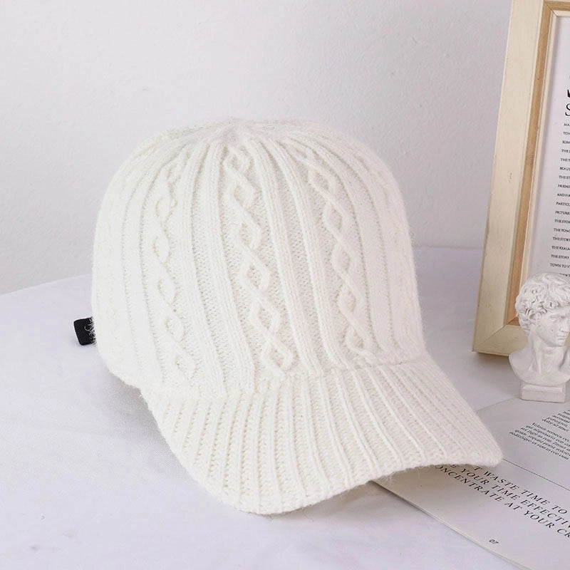 Colorful Crown Autumn Baseball Cap Women Acrylic Warm Cap Knitted Hat Solid Color Light Plate Fashion Hat New
