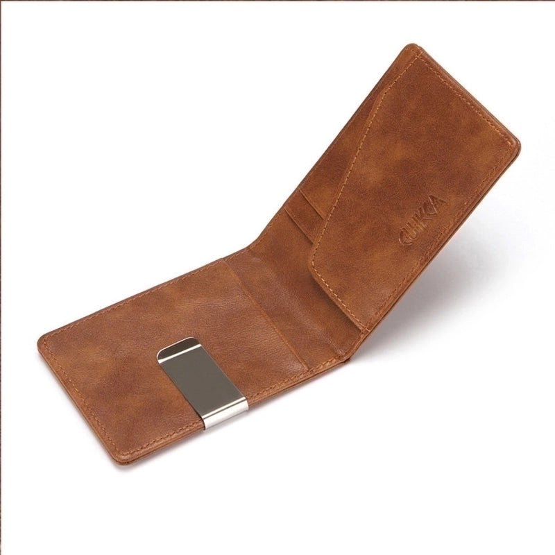 Men's Solid Color Pu Leather Flip Cover Wallets