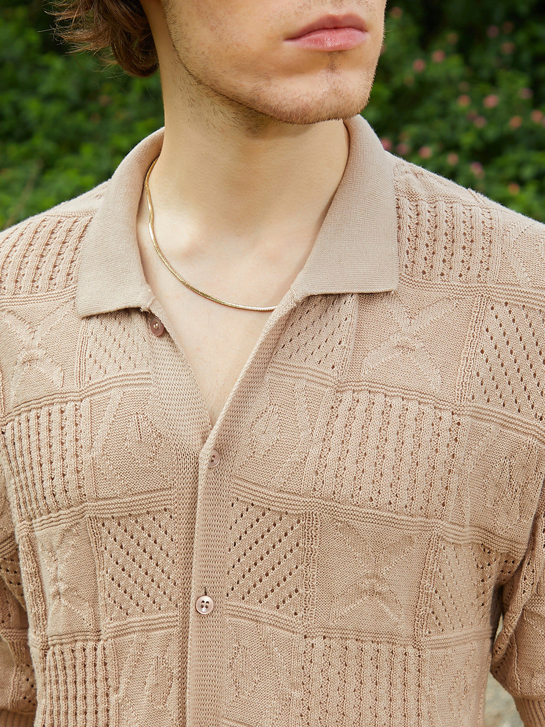 Patch-Knit Shirt