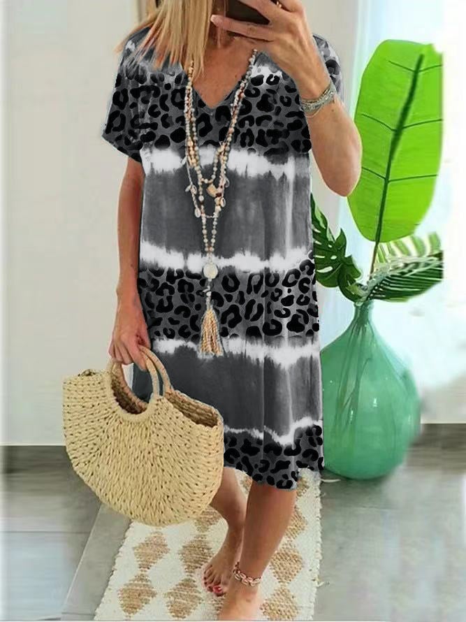 Women's Sexy Leopard Print Casual Midi Dress