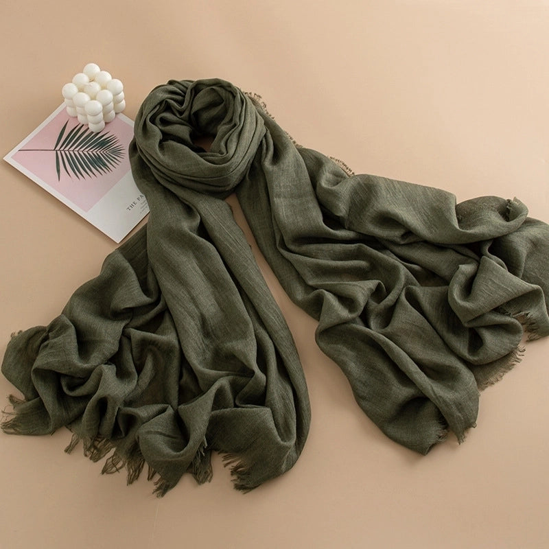 Spring And Summer New Solid Color Thin Scarf High Sense Female All-Matching Long Air Conditioning Shawl Sunscreen Scarf Scarf