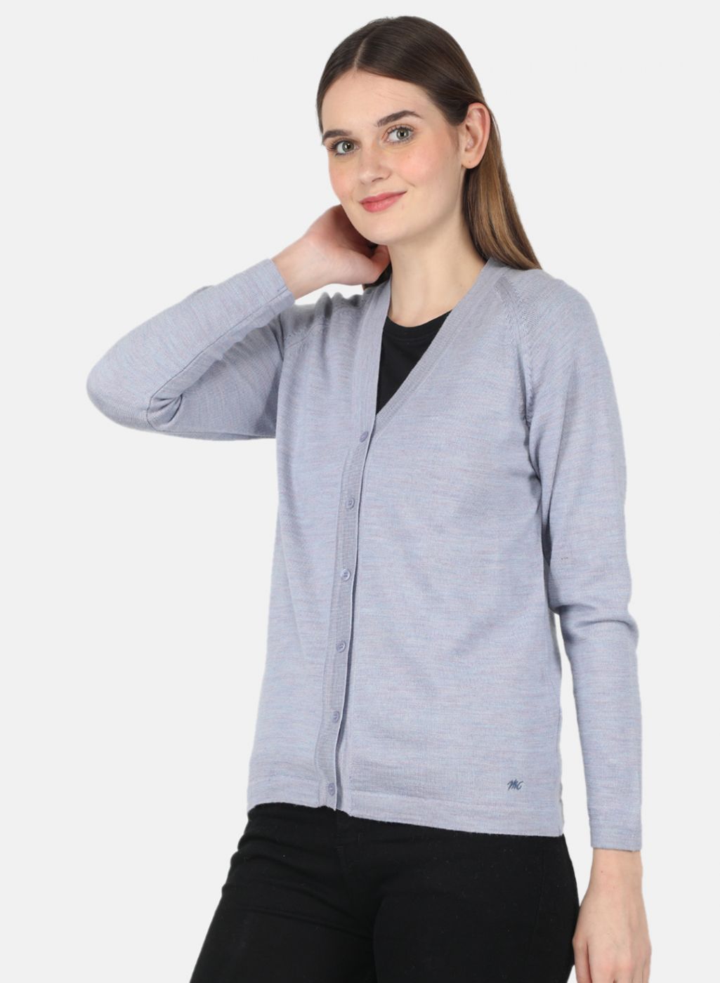 Women Purple Solid Cardigan