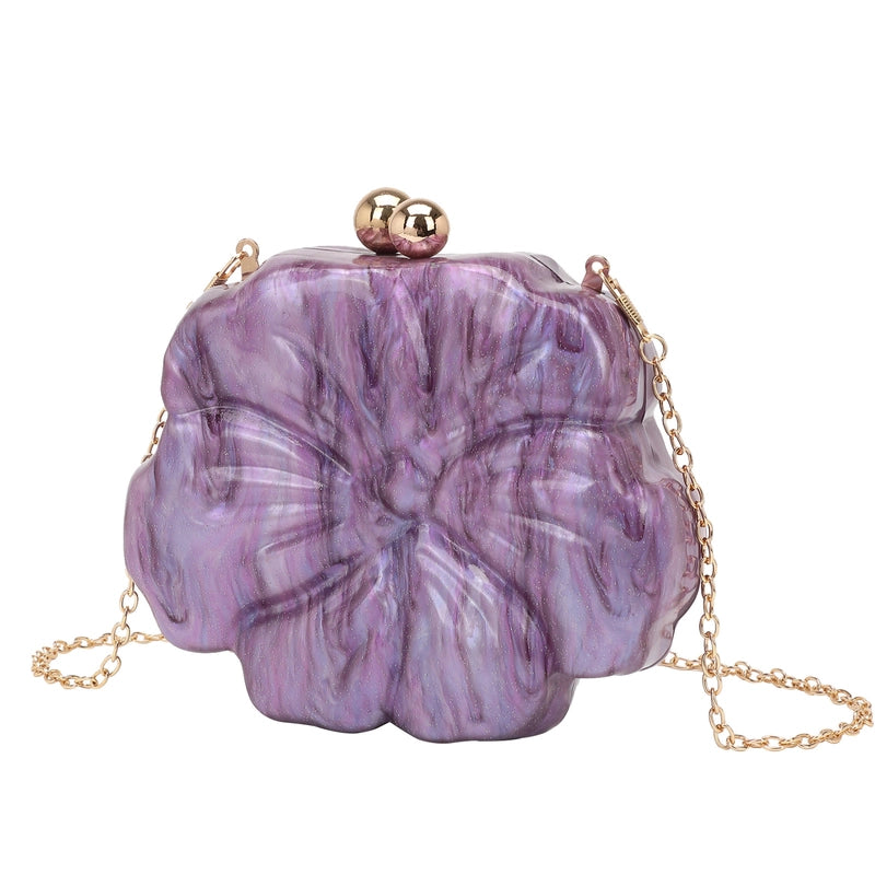 White Pink Black Arylic Solid Color Round Evening Bags