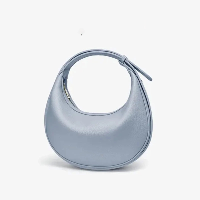 Women's Pu Leather Solid Color Basic Classic Style Dumpling Shape Zipper Underarm Bag