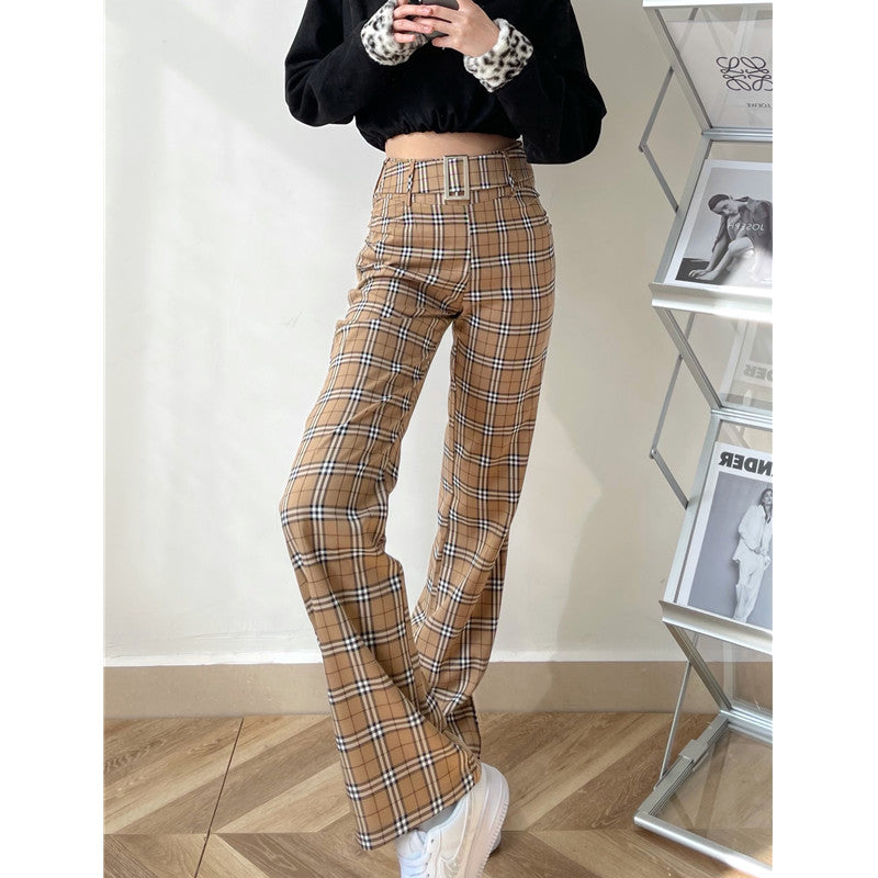 Retro plaid trousers KF82128