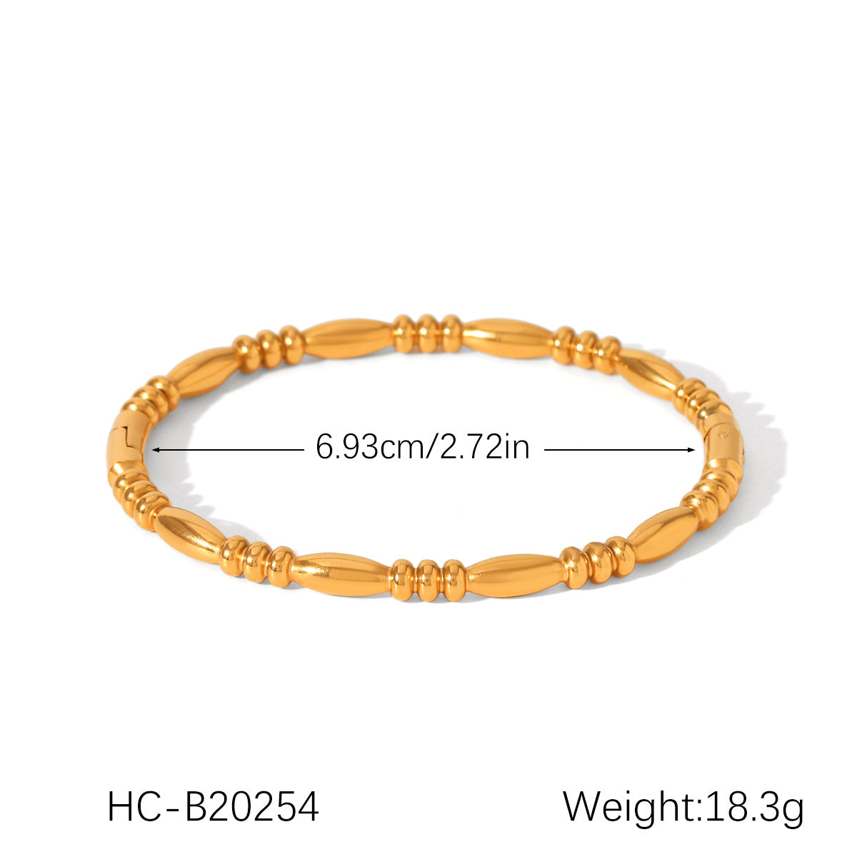 Ins Style Stainless Steel Bracelet 18K Gold-Plated Open Bracelet Titanium Steel Bracelet Female Jewelry