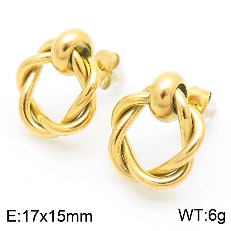 1 Pair Minimalist Circle 304 Stainless Steel 18K Gold Plated Ear Studs