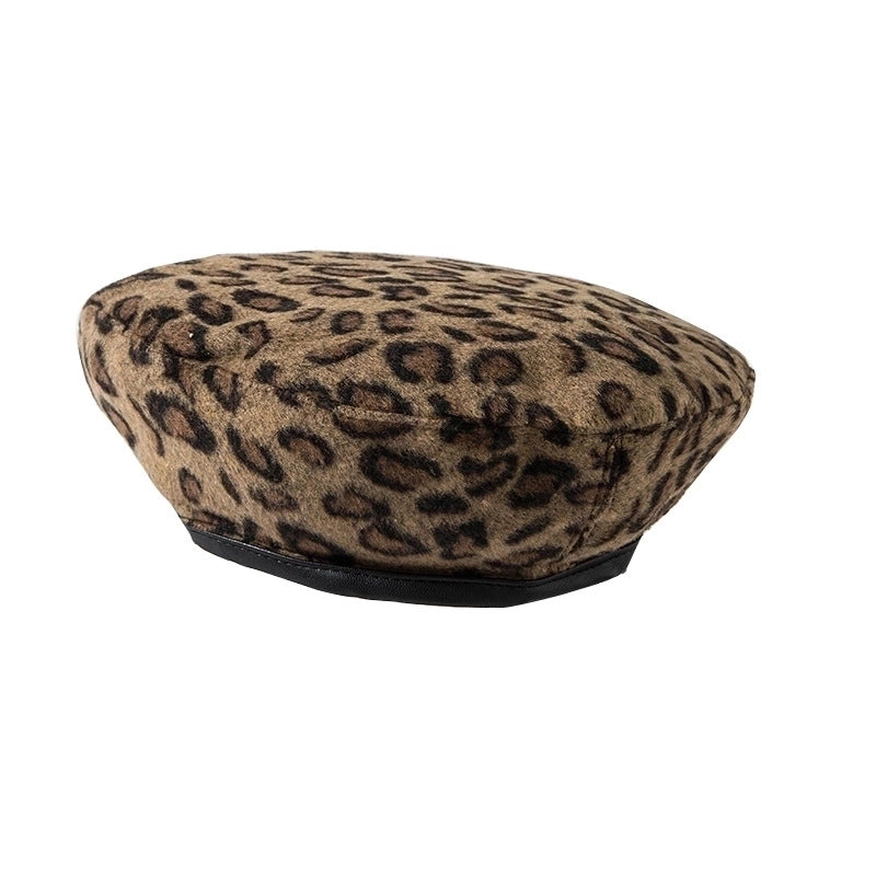 Women's Pastoral Minimalist Leopard Eaveless Beret Hat