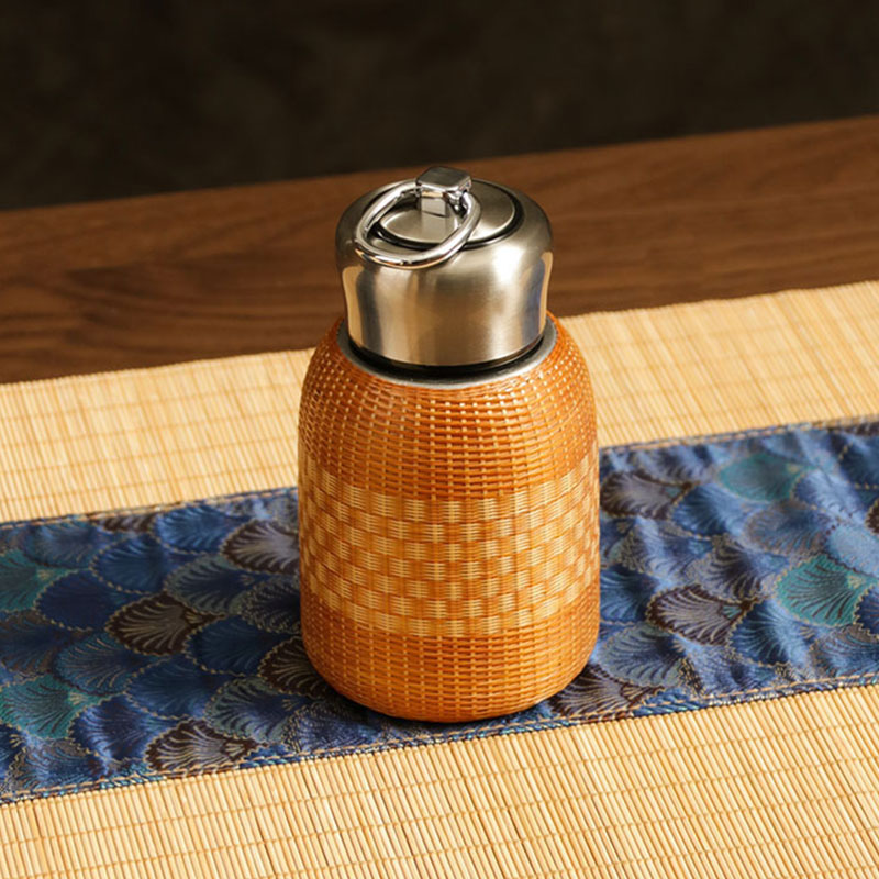 Vintage Artisan Bamboo Insulated Bottle