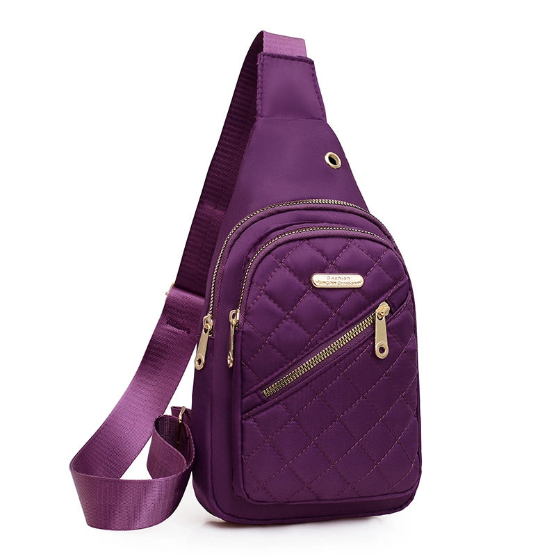 Chest Bag Women's New Korean-style Crossbody Bag Girls' Sports Chest Bag Street Oxford Cloth Simple Chest Bag